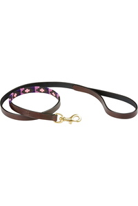 Weatherbeeta Polo Leather Dog Lead 10016980 - Cowdray Brown / Purple